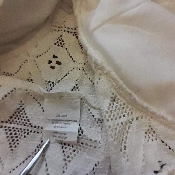 Musette Boho Lace Crop Top Summer Solstice Festival Metal Zipper Closure S - Picture 12 of 12